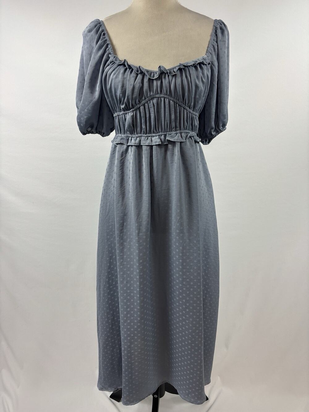 dRA Los Angeles Anthropologie Peasant Dress Light Blue Small Maxi